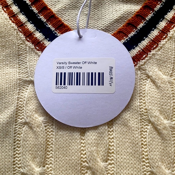 Princess Polly Varsity Sweater Off White XS/S - Picture 4 of 4